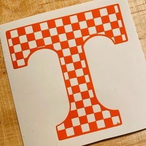 Vinyl Decal for Window - University of Tennessee, Checkerboard T, 4”